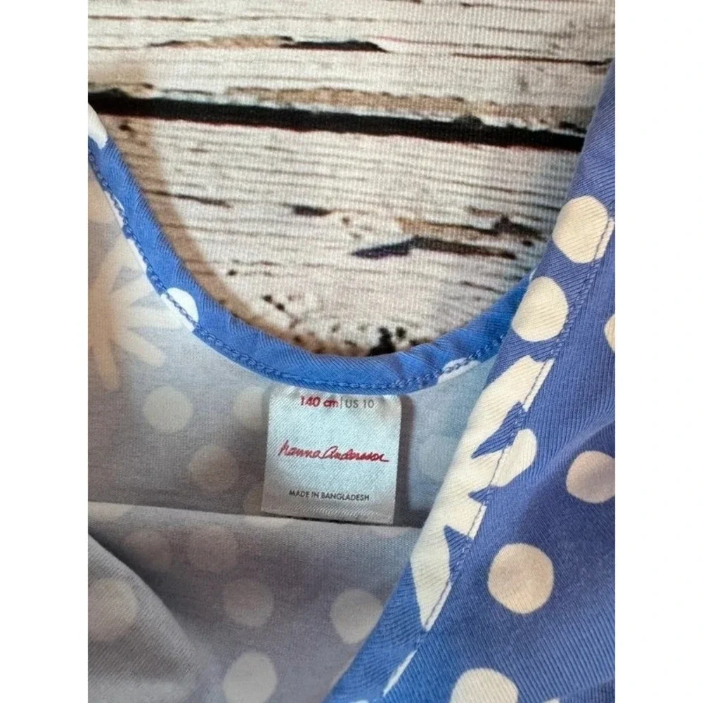 Hanna Andersson Girls Long Sleeve Dress with White Snowflake Print 140 (10)